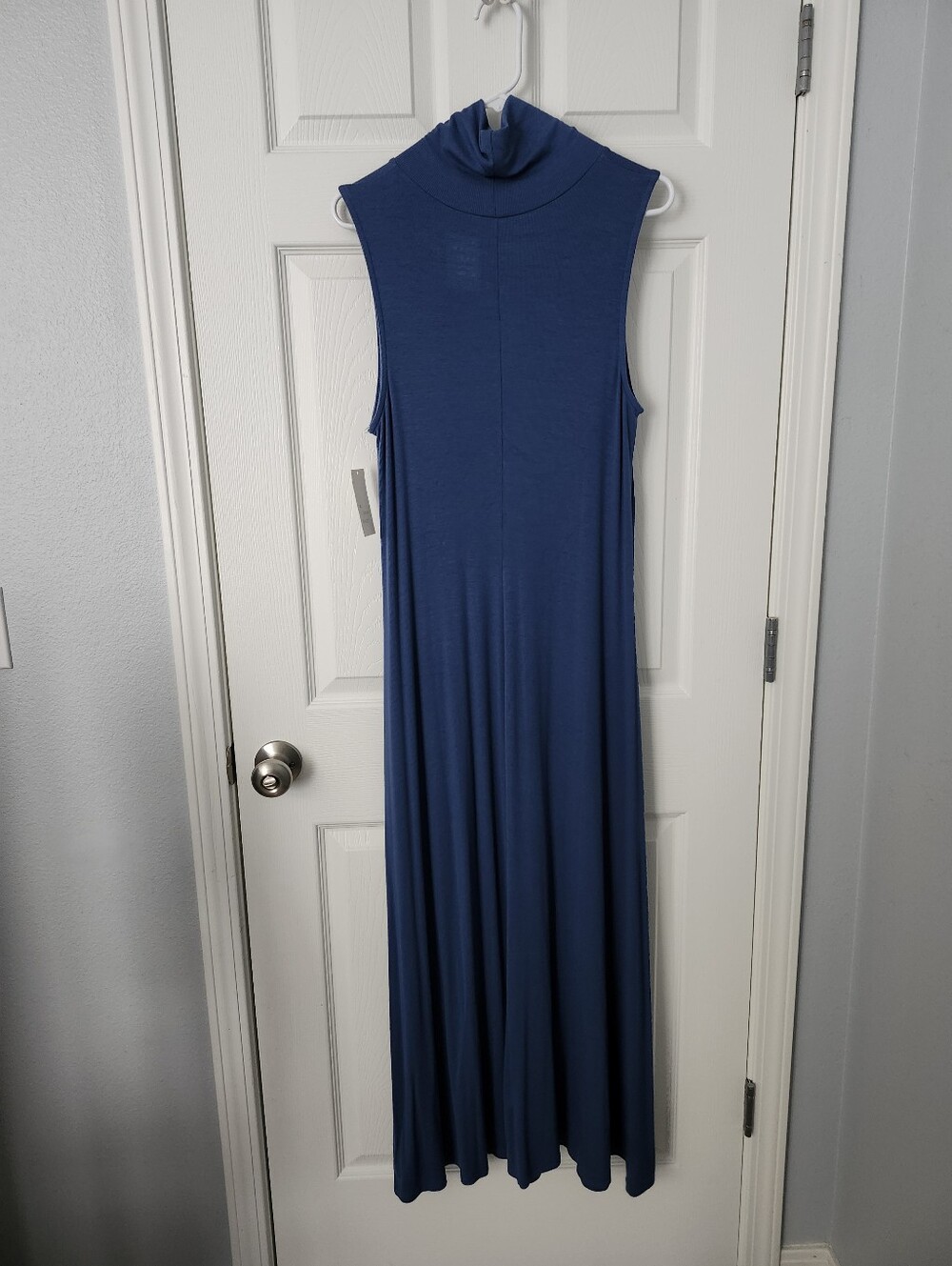 Sleeveless Turtleneck Midi Dress in Blue - Picture 4 of 5